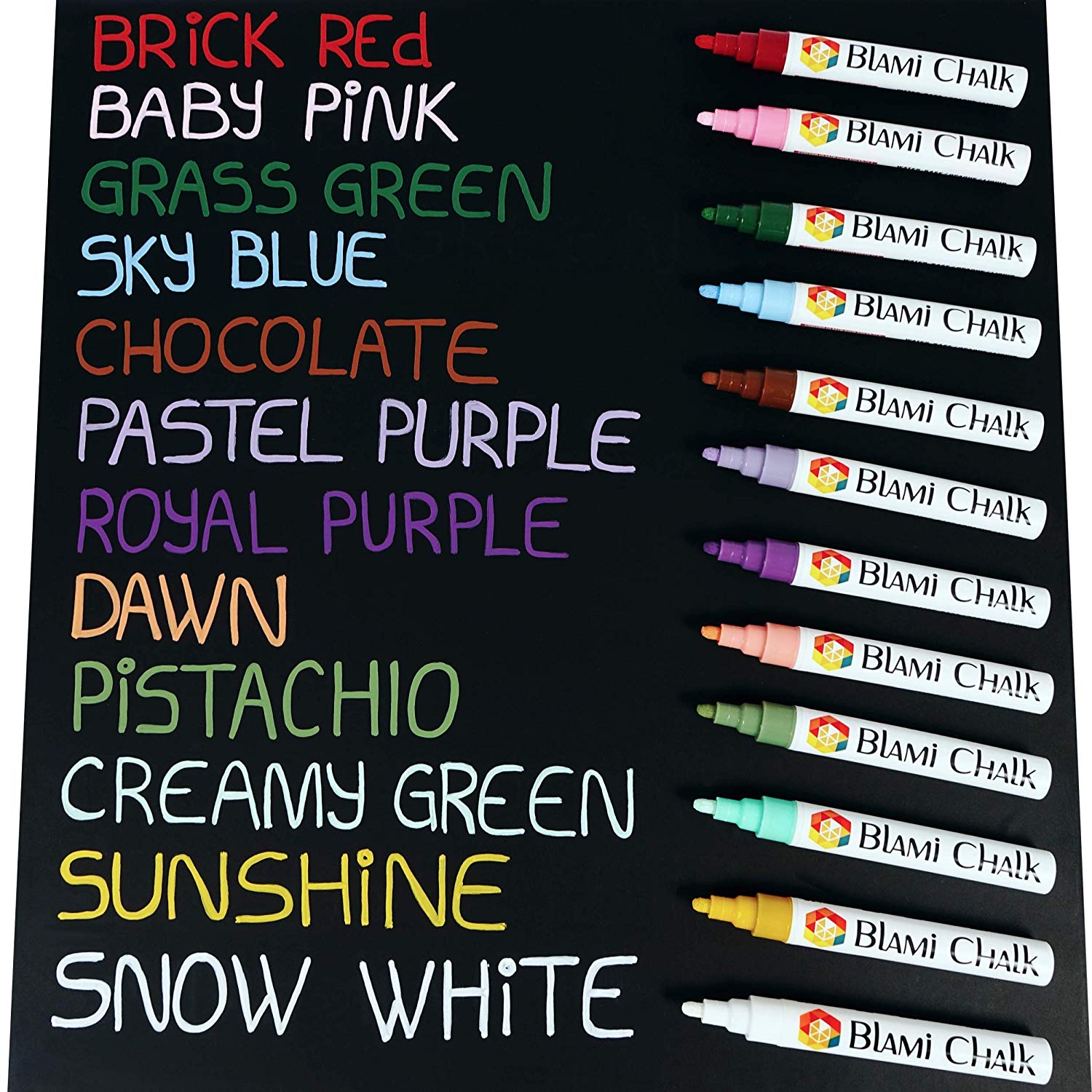 Emooqi 12 colors Liquid Chalk Markers 2&6mm